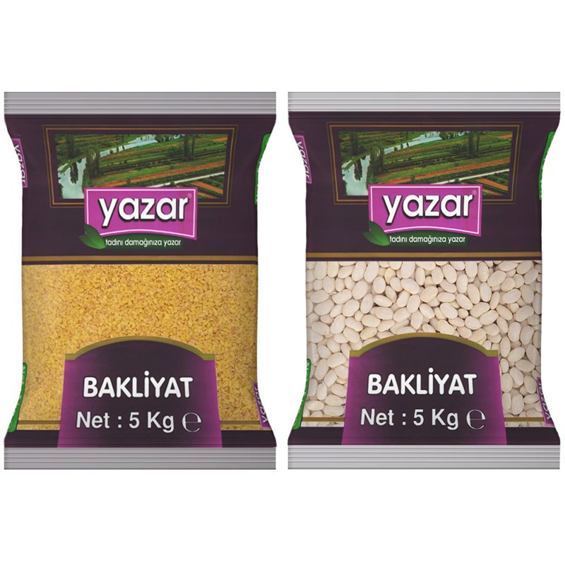 Yazar Pilavlık Bulgur 5 Kg + Çumra Fasulye 5 Kg